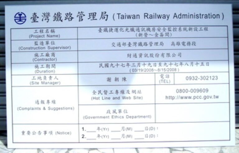 ６-鐵路管理局施工告示牌