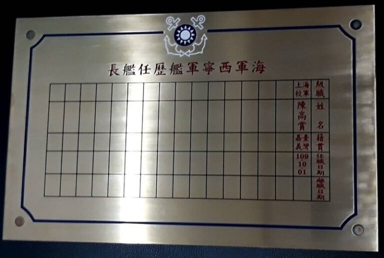 ８-銅質蝕刻標示銘牌
